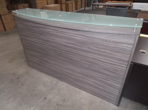 USED RECEPTION DESK W/GLASS TOP