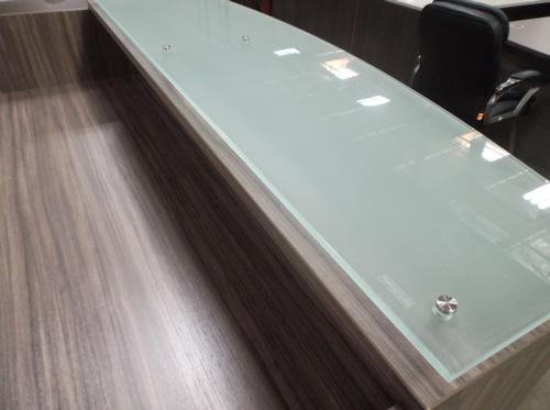 USED RECEPTION DESK W/GLASS TOP